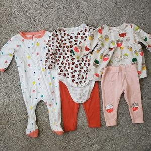 Cat and Jack Baby Girl Clothes Lot of 3 Size 3-6M